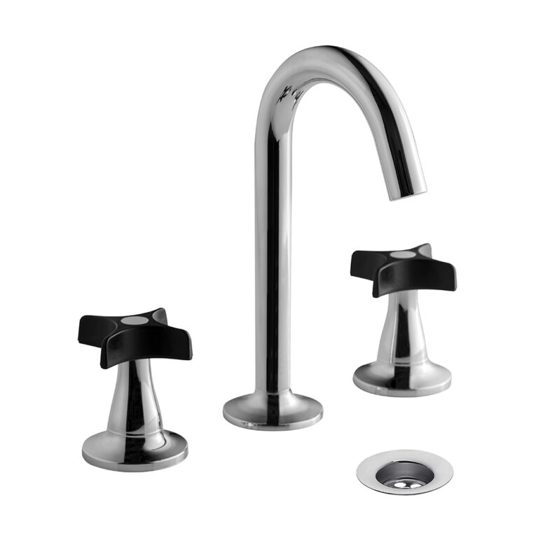 PETALO LAVATORIO NEGRO/CROMO FV ( 0207/M3-NC )