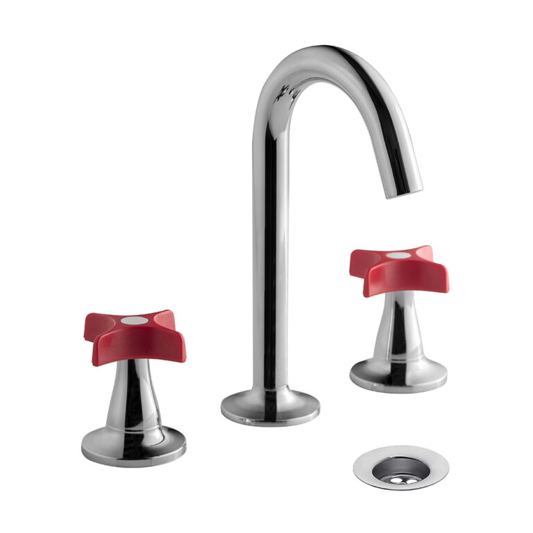 PETALO LAVATORIO ROJO/CROMO FV ( 0207/M3-RC )