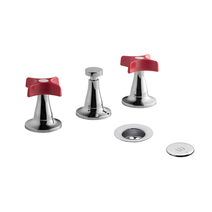 PETALO BIDET ROJO/CROMO FV ( 0295/M3-RC )