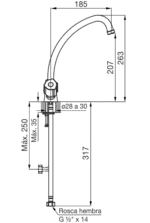 RADAL COCINA MESADA COMPACTA FV CROMO ( 0410/C7 )