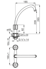 RADAL COCINA MESADA FV CROMO ( 0413/C7 )