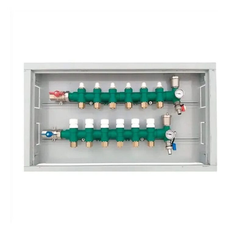 KIT COLECTORES PLASTICOS P/6 CIRCUITOS 20 mm. ENTRADA IZQ. TUBOTHERM