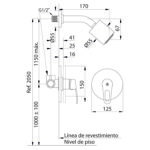 ARIZONA MONOCOMANDO DUCHA EMBUTIR S/TRANSF FV CROMO (108/B1)