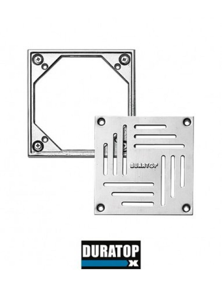MARCO BRONCE C/REJA DE ACERO INOX 8x8 CM