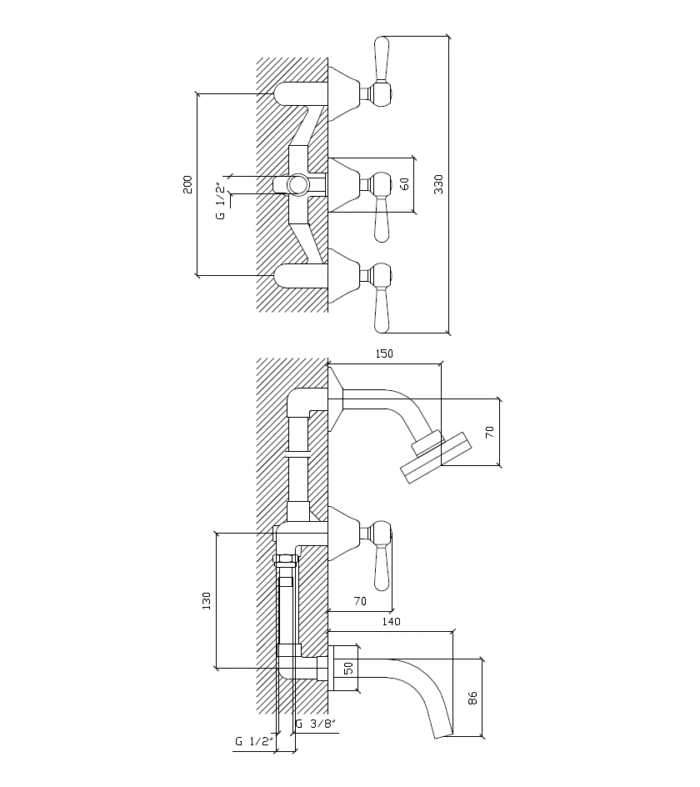 2030_B ITATI LEVER DUCHA EMB. C/TRANSF. AQUALAF ( 2030 )