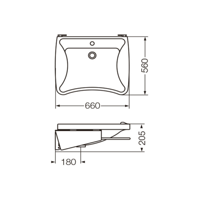 ESPACIO LAVATORIO 1 AGUJERO C/SOPORTE FIJO (LET1F)