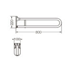 ESPACIO BARRAL 80cm. REBATIBLE FERRUM DISCAP. ( VTEB8)