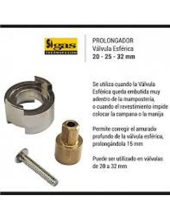 PROLONGADOR P/VALVULA ESFERICA 20/25/32 SIGAS THERMOFUSION