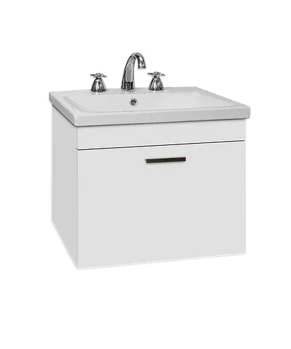 AMUBE LYON VANITORY BCO. 54 x 40 x 47 cm 1 pta. abatible C/MESADA LOZA 3 AG. ( PARA ARMAR )