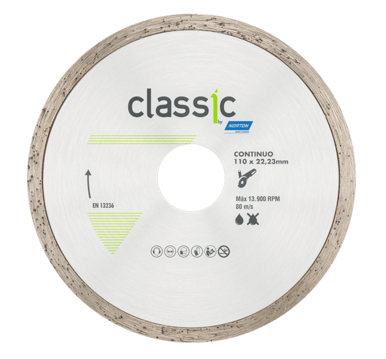 DISCO DIAMANTADO CONTINUO CLASSIC 110x22.23 NORTON SG ( CERAMICOS/PORCELANATOS )