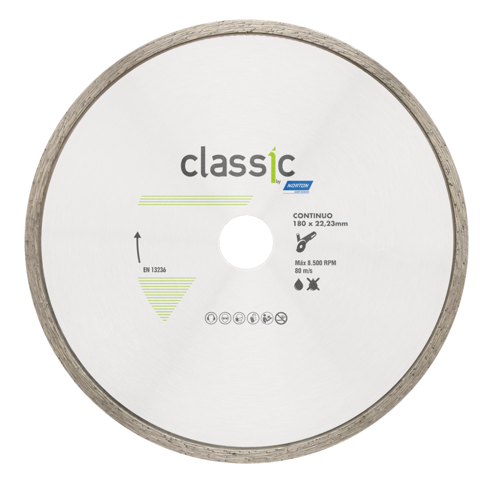 DISCO DIAMANTADO CONTINUO CLASSIC 180x22.23 NORTON SG ( CERAMICOS/PORCELANATOS )