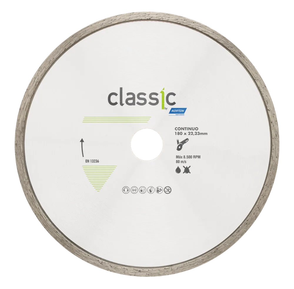 DISCO DIAMANTADO CONTINUO CLASSIC 180x22.23 NORTON SG ( CERAMICOS/PORCELANATOS )