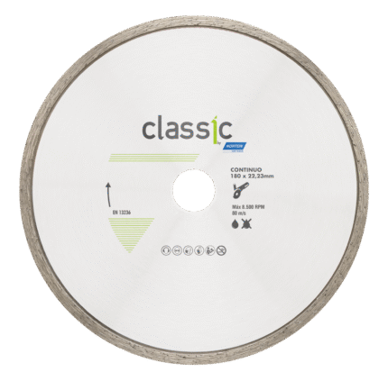 DISCO DIAMANTADO CONTINUO CLASSIC 180x22.23 NORTON SG ( CERAMICOS/PORCELANATOS )