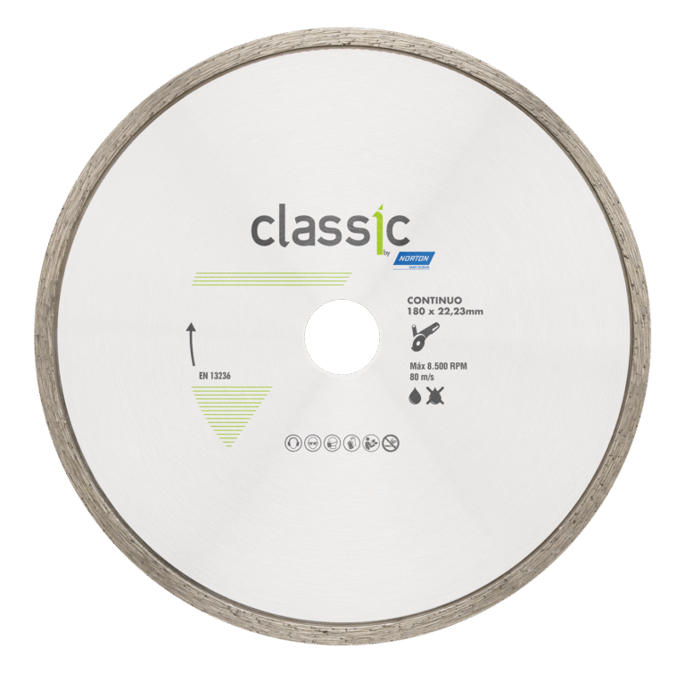 DISCO DIAMANTADO CONTINUO CLASSIC 180x22.23 NORTON SG ( CERAMICOS/PORCELANATOS )