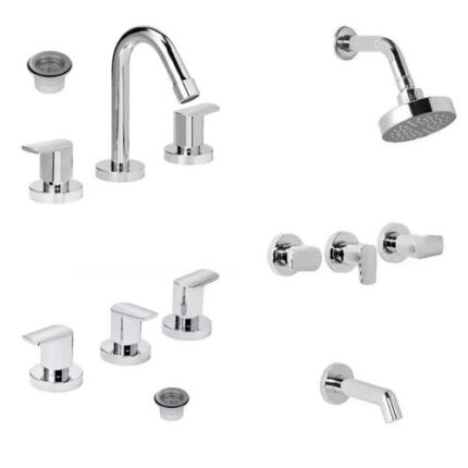 Combo Baño Completo Grifería Hydros Viva Nova Cromo