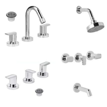 Combo Baño Completo Grifería Hydros Viva Nova Cromo