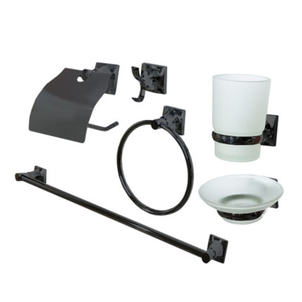 KIT ACCESORIOS 6 PIEZAS NEGRO MOZART ( 9318 )