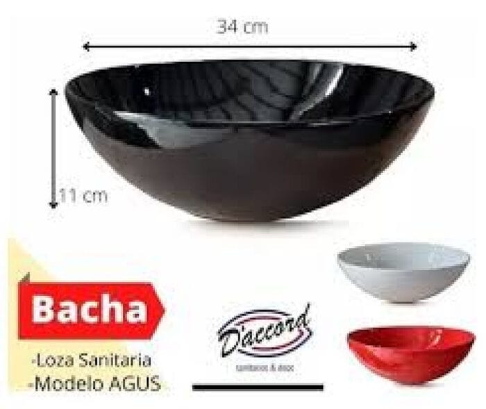 Bacha Apoyar Redonda 34Cm Agus Roja Daccord