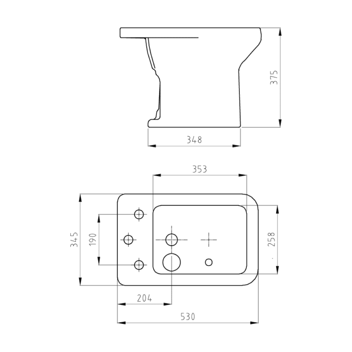 Limay Bidet 3 Agujeros Ferrum ( Bcm3-B )