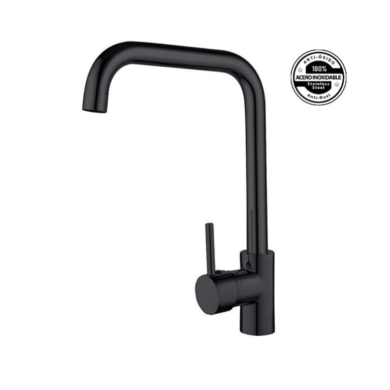 CD ROMA NERO MONOCOMANDO COCINA PICO ALTO RECTO AC. INOX. ( CJMSS18015NE )