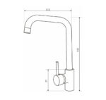 CD ROMA NERO MONOCOMANDO COCINA PICO ALTO RECTO AC. INOX. ( CJMSS18015NE )