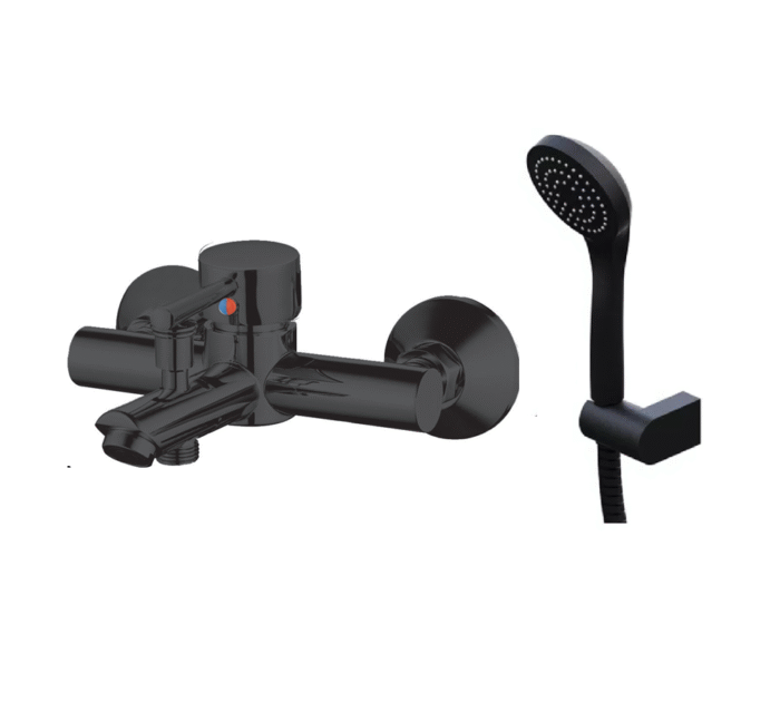 CD ROMA NERO MONOCOMANDO DUCHA EXTERIOR C/TRANSF. Y DUCHADOR ( CJMSS180521NE )