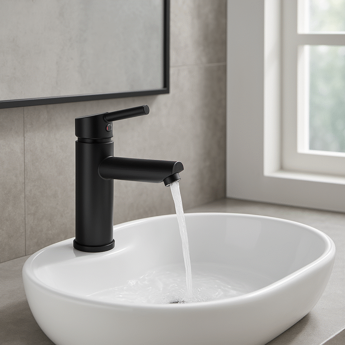 CD ROMA NERO MONOCOMANDO LAVATORIO ( CJMSS18054NE )