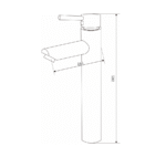 CD ROMA NERO MONOCOMANDO LAVATORIO ALTO ( CJMSS18055NE )