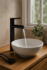 CD ROMA NERO MONOCOMANDO LAVATORIO ALTO ( CJMSS18055NE )