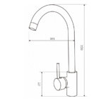 CD ROMA CROMO MONOCOMANDO COCINA PICO ALTO CURVO ( CJMSS3505DCR )