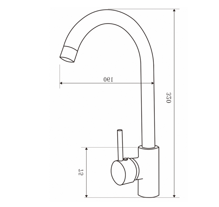 CD ROMA CROMO MONOCOMANDO COCINA PICO ALTO CURVO ( CJMSS3505DCR )