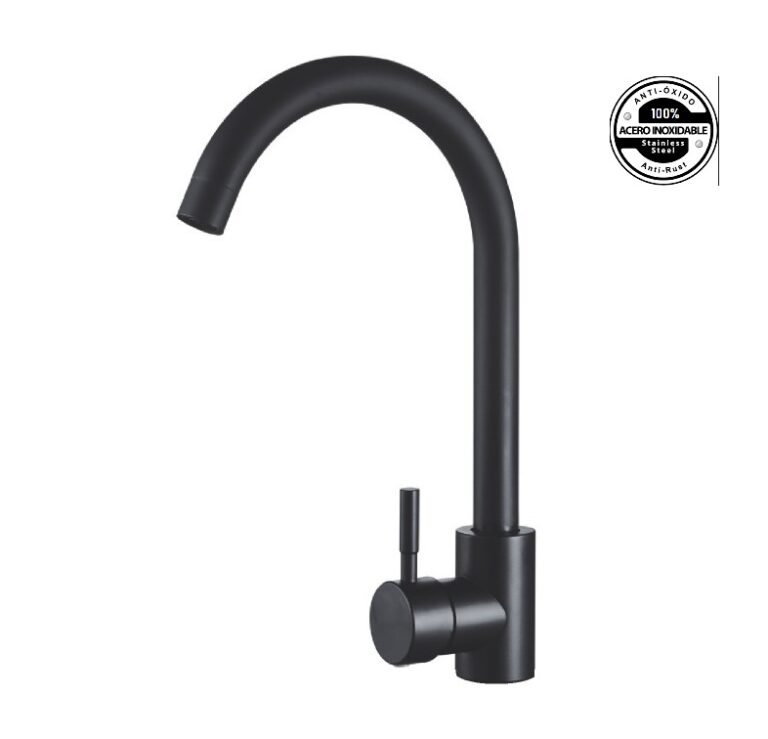 CD ROMA NERO MONOCOMANDO COCINA PICO ALTO CURVO AC. INOX. ( CJMSS3505DNE )