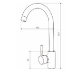 CD ROMA NERO MONOCOMANDO COCINA PICO ALTO CURVO AC. INOX. ( CJMSS3505DNE )