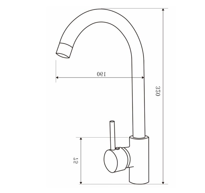 CD ROMA INOX MONOCOMANDO COCINA PICO ALTO CURVO ( CJMSS3505D )