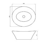 TORI CUENCO BACHA DE APOYAR OVALADA FERRUM ( L60KF B )