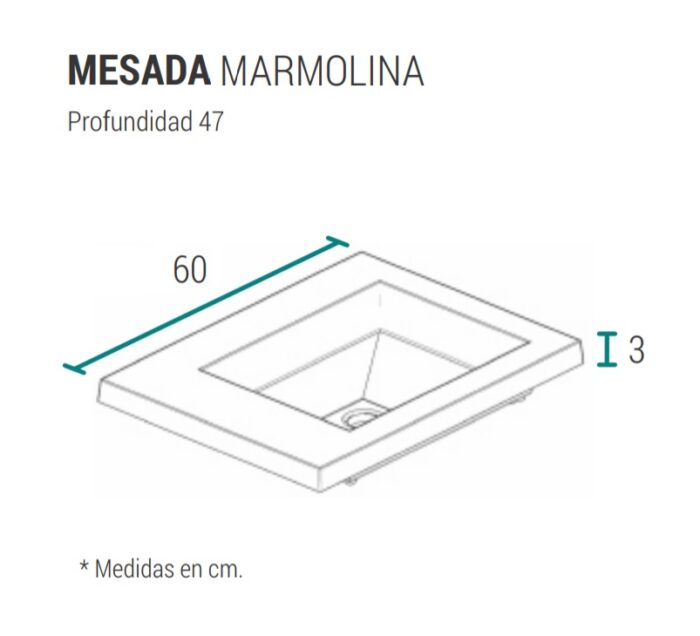 SCHNEIDER MESADA MARMOLINA 60 cm MONOCOMANDO ( MM60B1 ) (D)