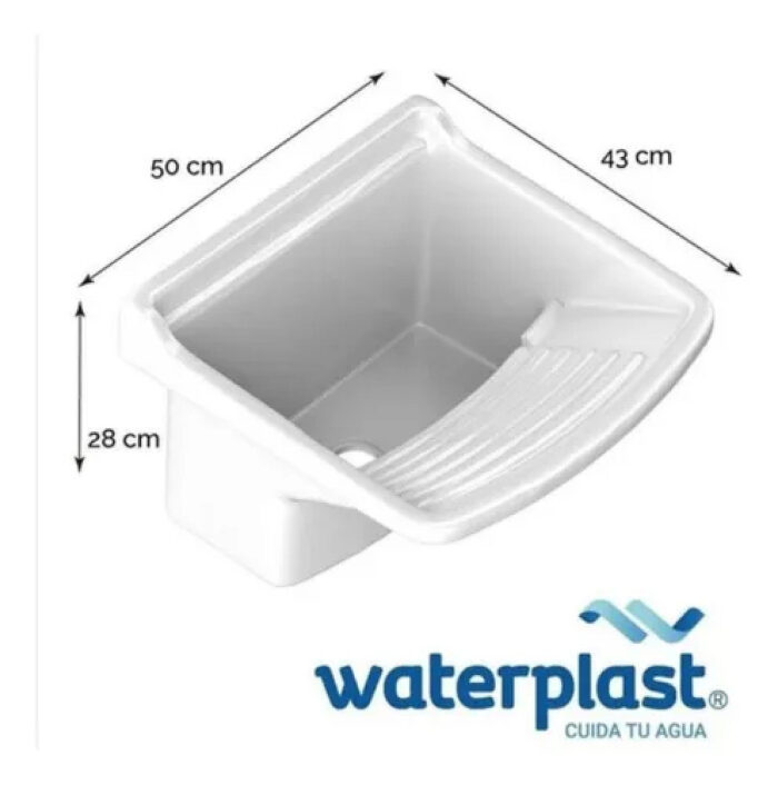 PILETA LAVADERO PVC BLANCA 24 LTS. WATERPLAST ( PB24 )