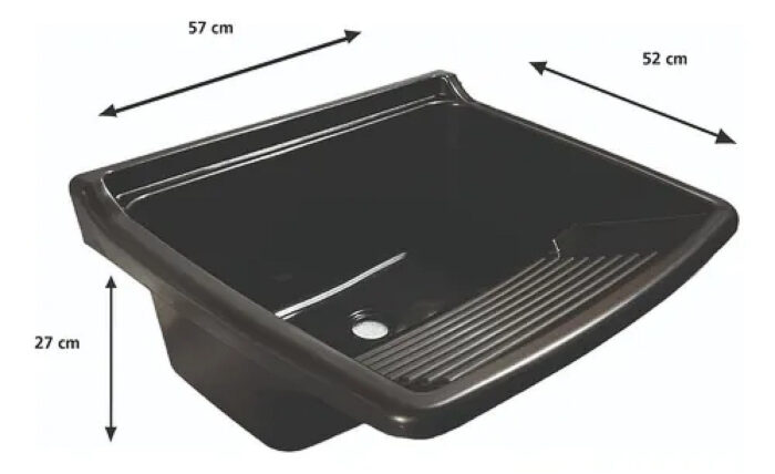 PILETA LAVADERO PVC NEGRA 24 LTS. WATERPLAST ( PN24 )