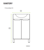 Schneider Gena Vanitory Bl 50X80X30 2 Puertas ( V50Gc ) (D)