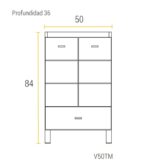 SCHNEIDER TERRA VANITORY bl matrix 50x84x36 2 puertas