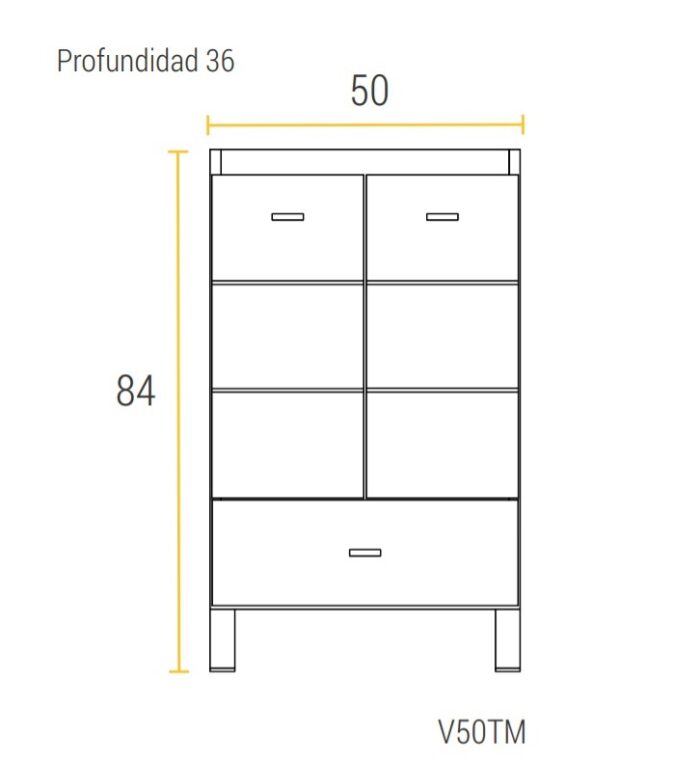 SCHNEIDER TERRA VANITORY bl matrix 50x84x36 2 puertas