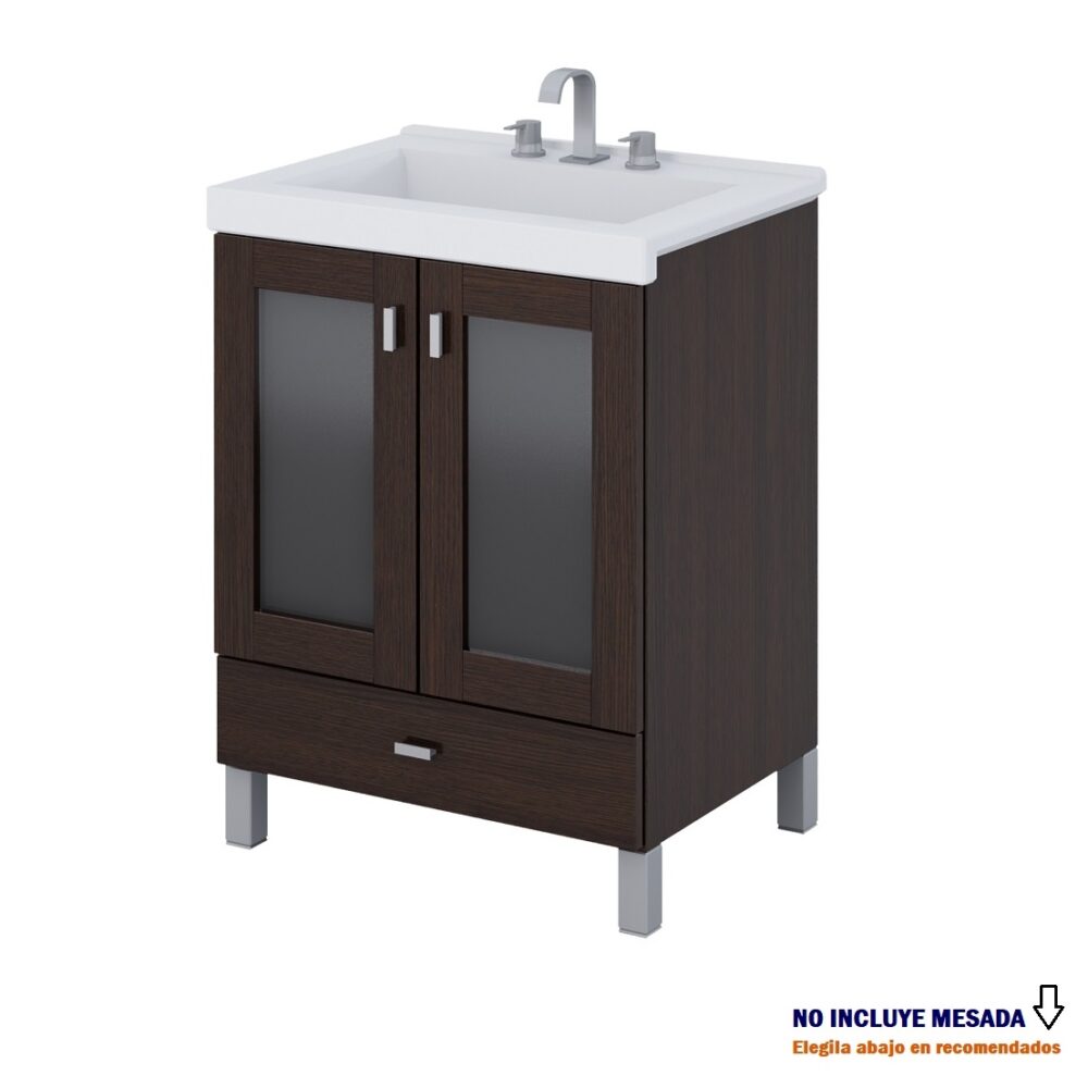 SCHNEIDER TERRA VETRO VANITORY WENGUE 50x57x36 2 puertas (V50TVW)