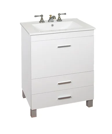 AMUBE VALI VANITORY BCO. 61 x 46.7 x 81 cm 1 pta. abatible 2 caj. C/MESADA LOZA 3 AG. ( PARA ARMAR )