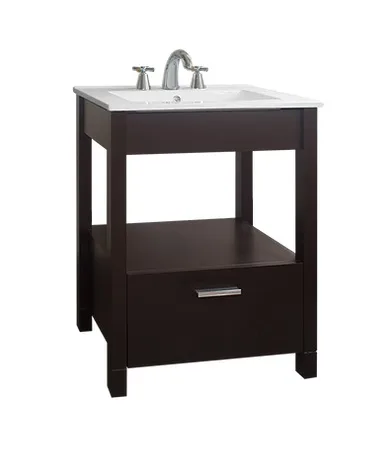 AMUBE MEDITERRANEO VANITORY WENGUE 62 x 40 x 82 cm 1 cajon C/MESADA LOZA 3 AG. ( PARA ARMAR )