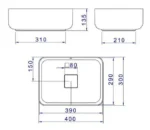 Bacha de Apoyar Rectangular Aqualaf ( L13040.17 ) Bacha de Apoyar Rectangular Aqualaf ( L13040.17 )