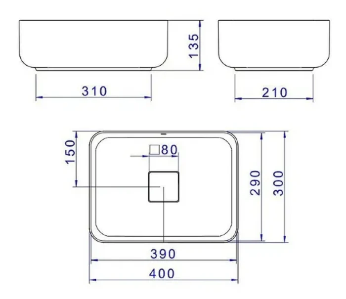 Bacha de Apoyar Rectangular Aqualaf ( L13040.17 )